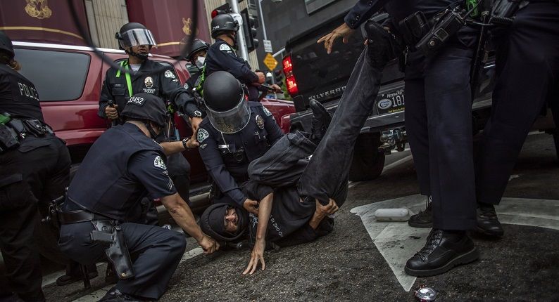 Protestors Gather At L.A. City Hall In Aftermath Of Death Of George Floyd
