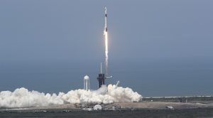 SpaceX Falcon-9 Rocket And Crew Dragon Capsule Launches From Cape Canaveral Sending Astronauts To The International Space Station